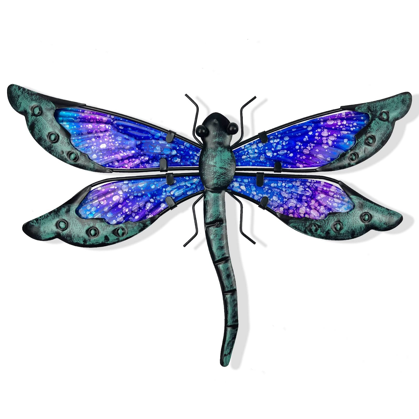 Metal Dragonfly Outdoor Wall Decor Sculptures Hanging Decorations Garden 14 Inch
