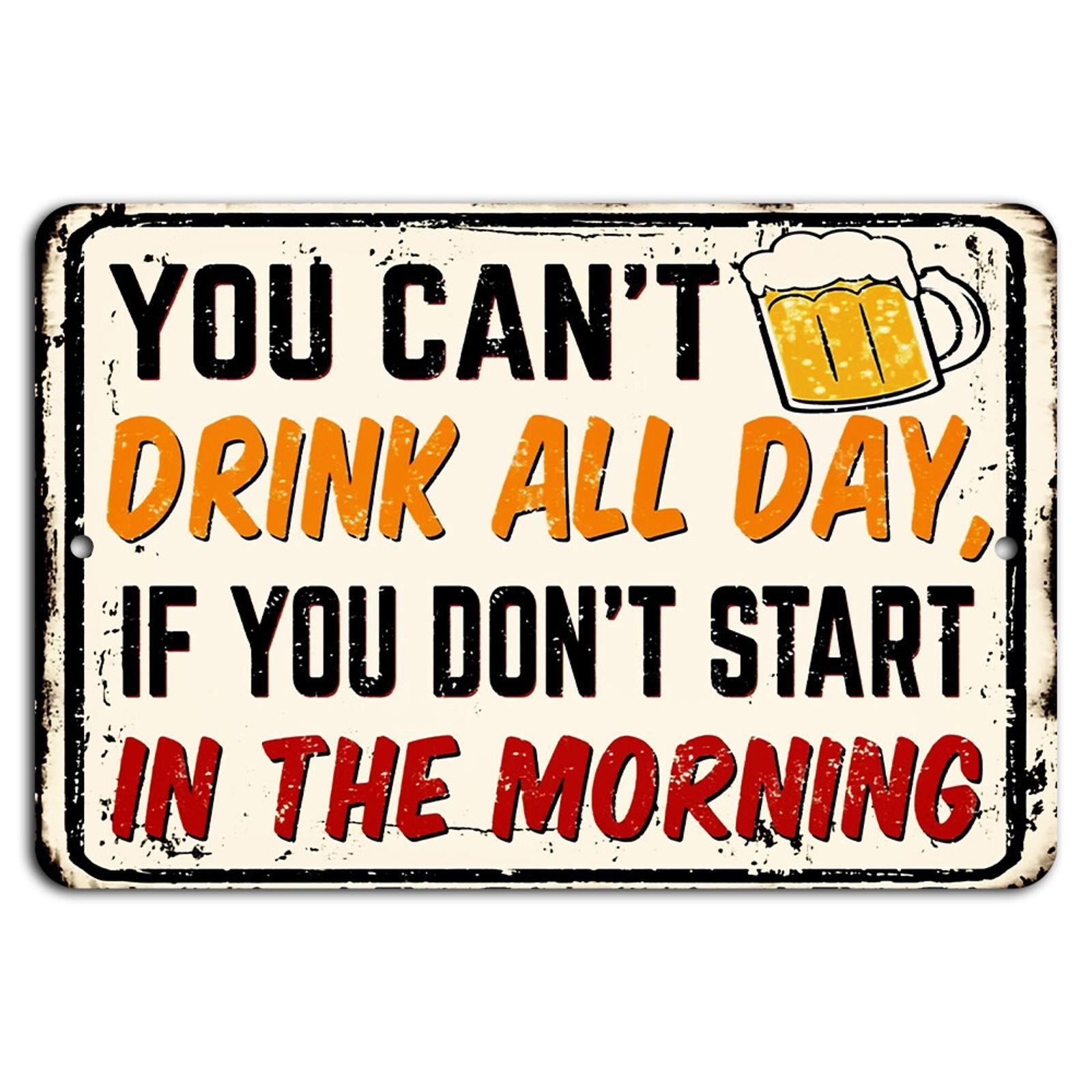 Funny Bar Sign BanginPrints Aluminum Rustic Distressed Man Cave Decor