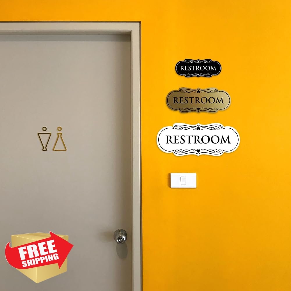 All Quality Designer Restroom Bathroom Wall Door Sign Plastic