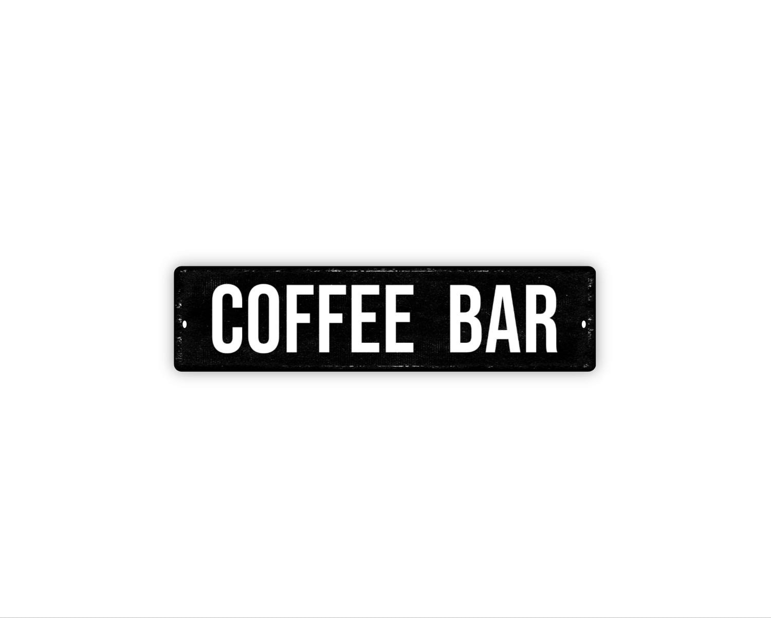 Coffee Bar Sign Metal Wall Decor for Kitchen Counter or Cafe Station, Farmhouse