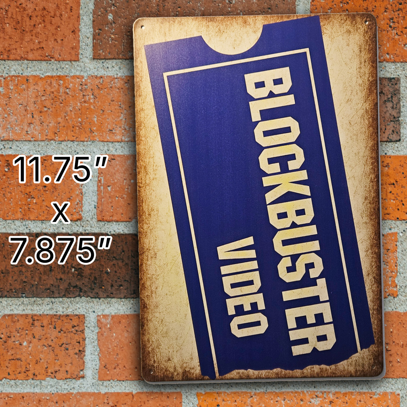 Blockbuster Video Tin Sign 12″x8″ Wall Decor – Retro Movie Rental Store Art
