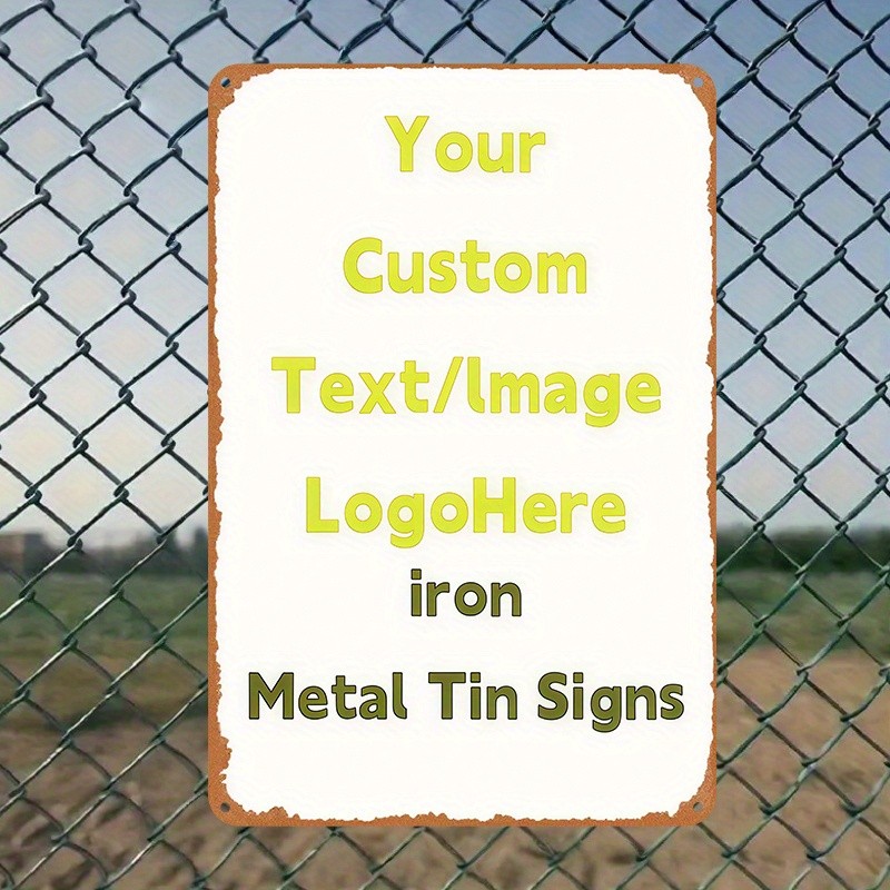 Personalized Metal Iron Plate Custom Photo/Text/Logo/Design Vintage Wall Decor √