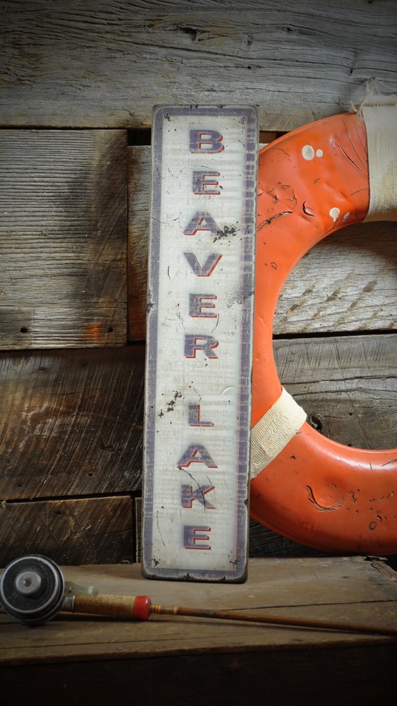 Vertical Lake House Sign – Rustic Hand Made Vintage Wooden Sign