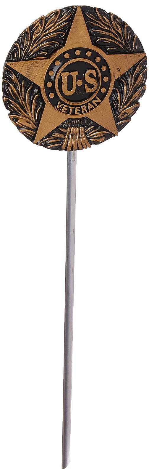 U.S. Veteran Grave Marker Heavy Duty Metal Cemetery Memorial Ground Stake