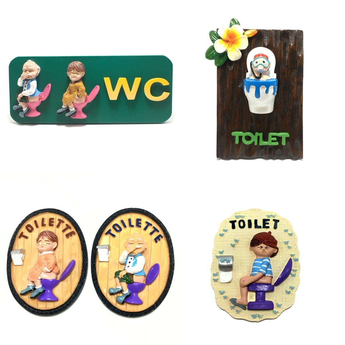 Toilet Sign Joking Funny Cartoon Unisex male and female Door Hanging Decor