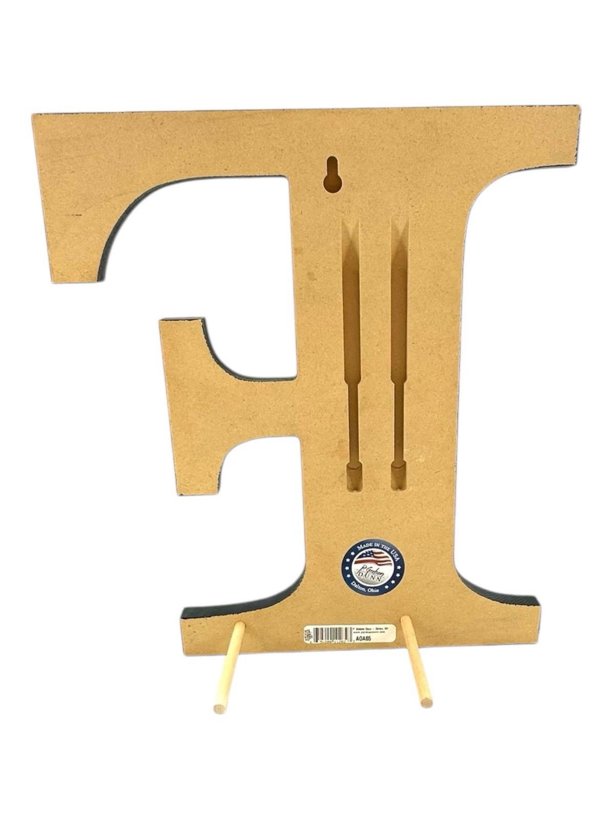 Family Letter F Wood Sign Black Gold Quote Tabletop or Wall Decor USA Made 12”