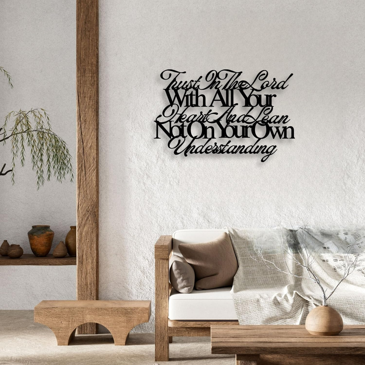 Proverbs 3:5-6 Trust In The Lord With All Your Heart Metal Wall Decor – House De