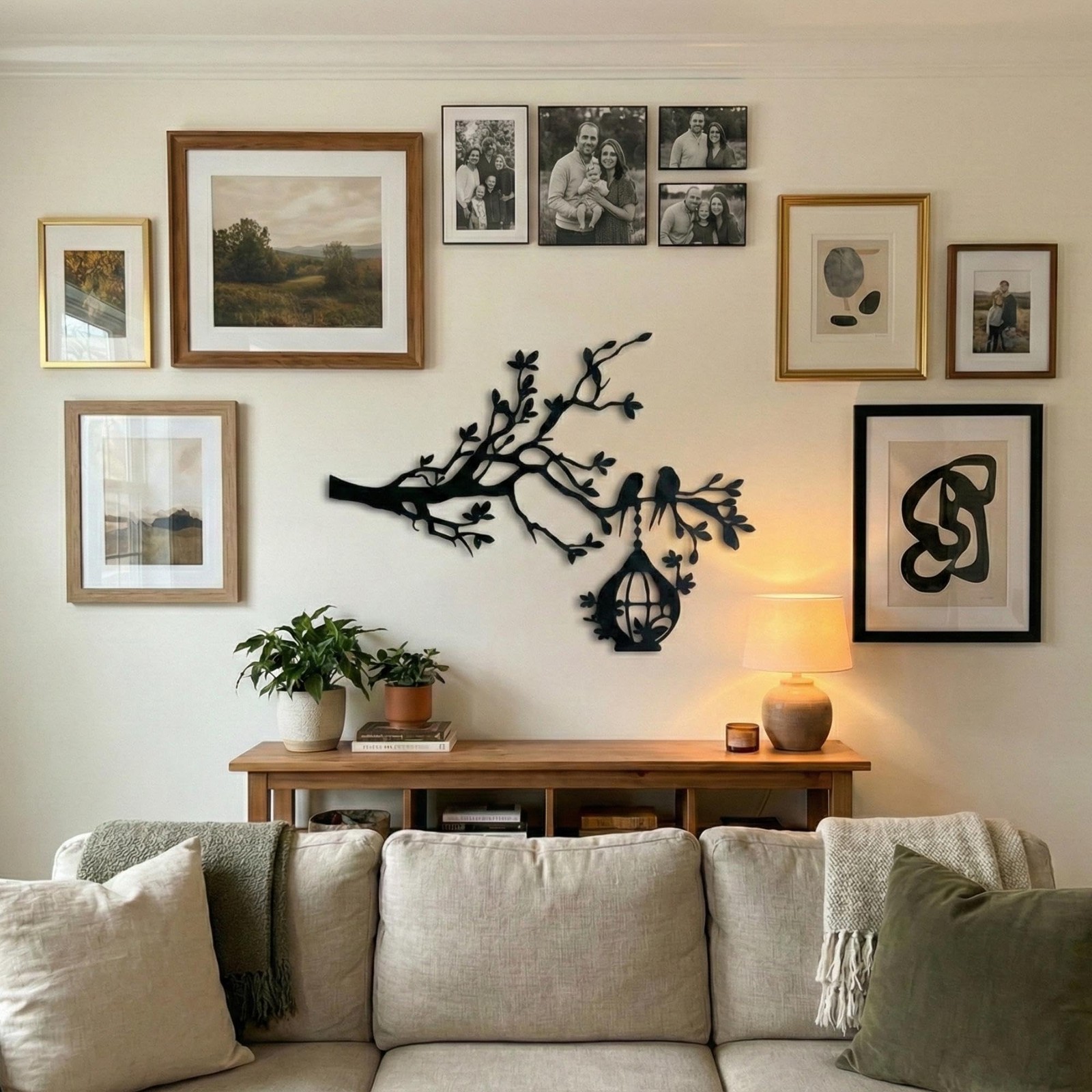 Nature Tree of Life Metal Wall Art – Mountain Forest Ocean Decor