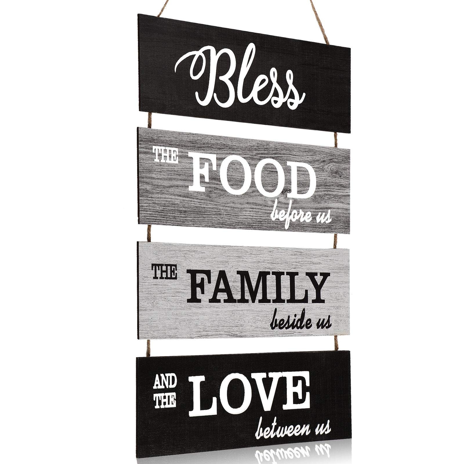 Bless Hanging Wall Sign, Large Farmhouse Kitchen Decor, Rustic Country Vintag…