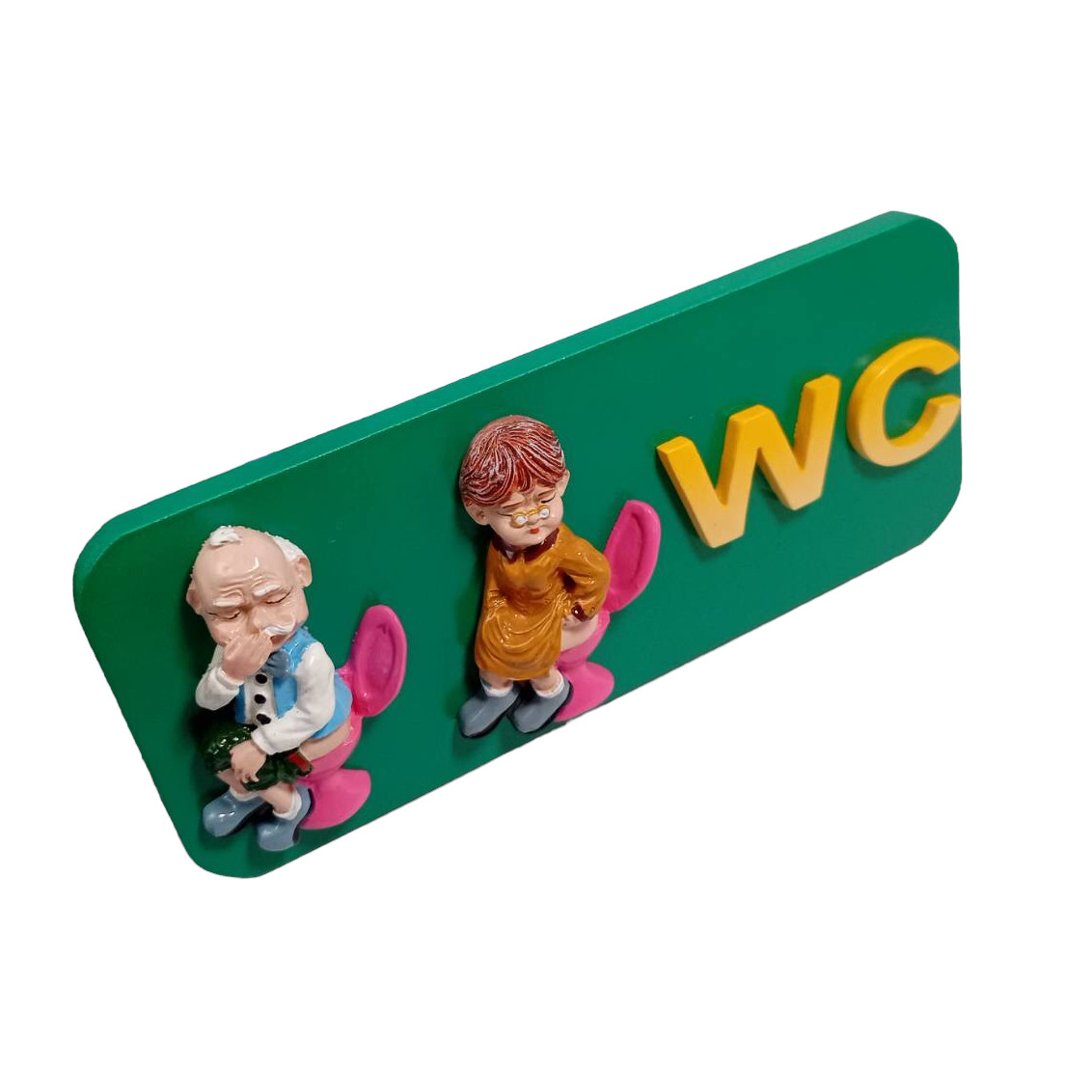 Toilet Sign Joking Funny Cartoon Unisex male and female Door Hanging Decor