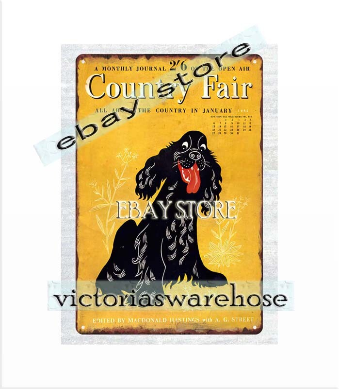 1950s country fair dog metal tin sign modern wall lodge cafes living room