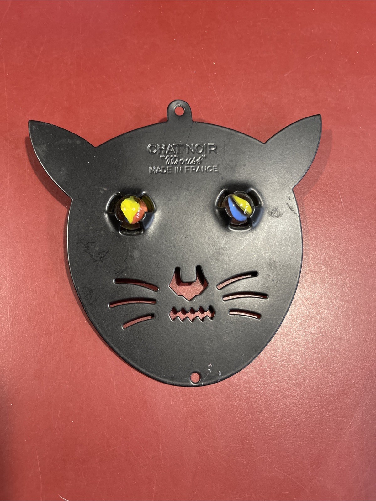 Vintage Chat Noir French Bird Scarer Cat Metal Garden Decor 5.5”