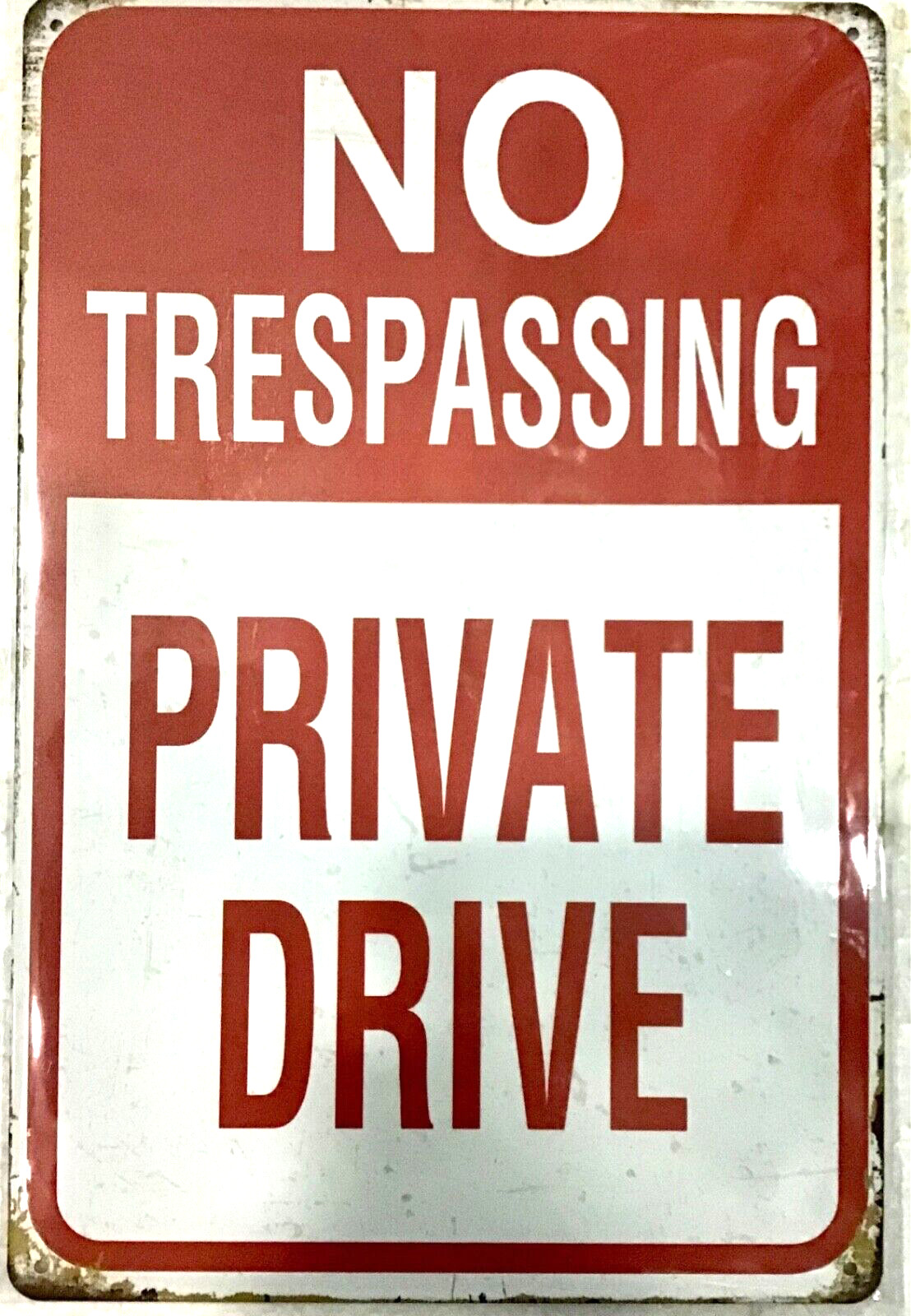TIN SIGN new 8×12 trespassing private property business ranch farm country C40
