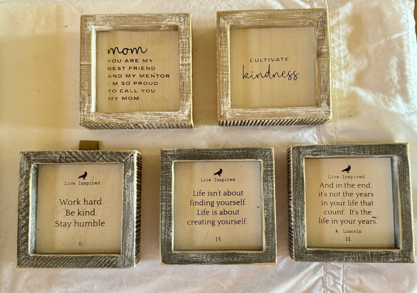 Adams & Co *RETIRED* 5″x 5″ Wood Frame Signs- Lot Of 5