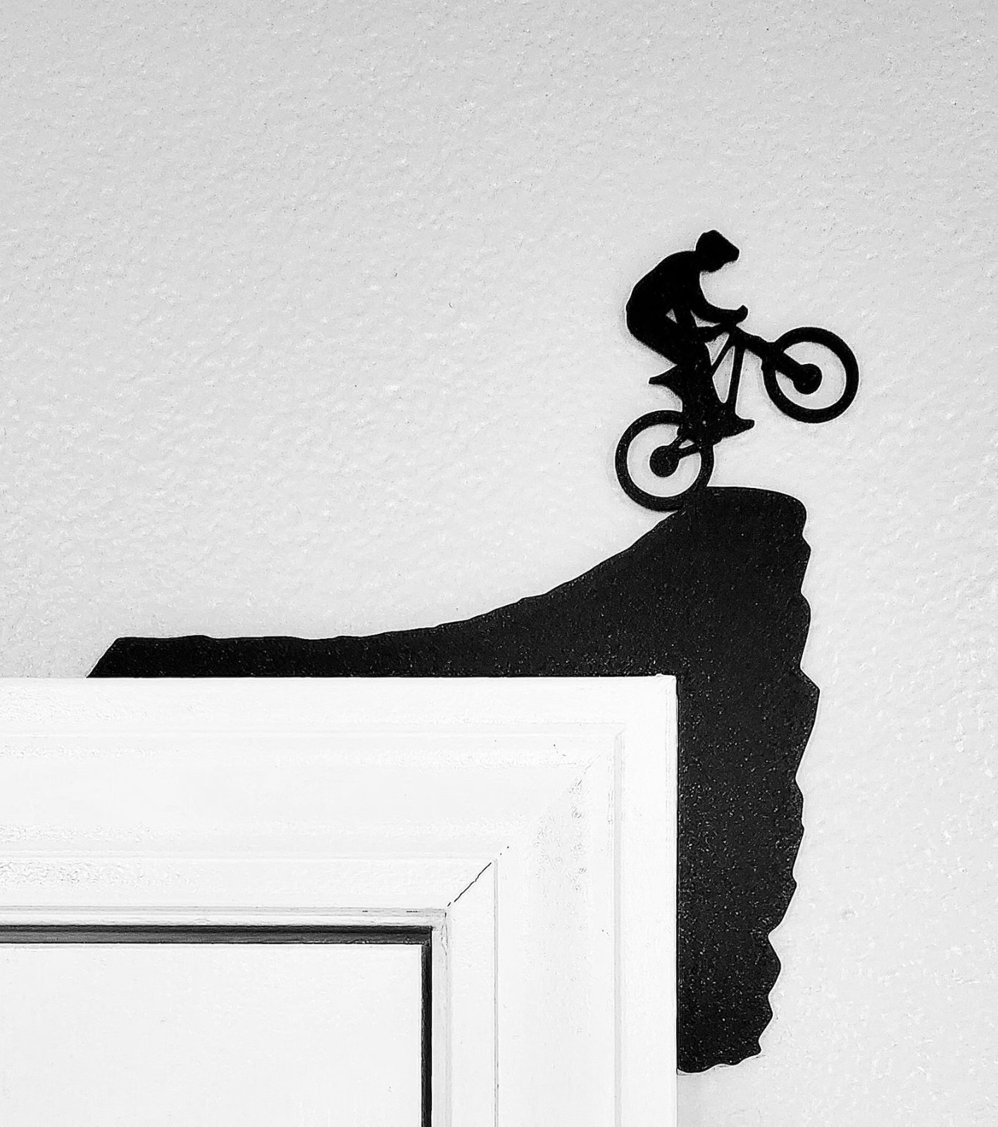 Door top mountain bike art – sits on a door frame – made to order in USA!