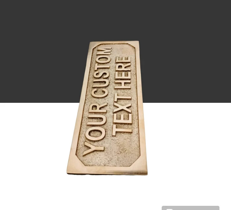 Personalized Brass Plaque – Heavy duty cast brass 3D signs, Name Plates,