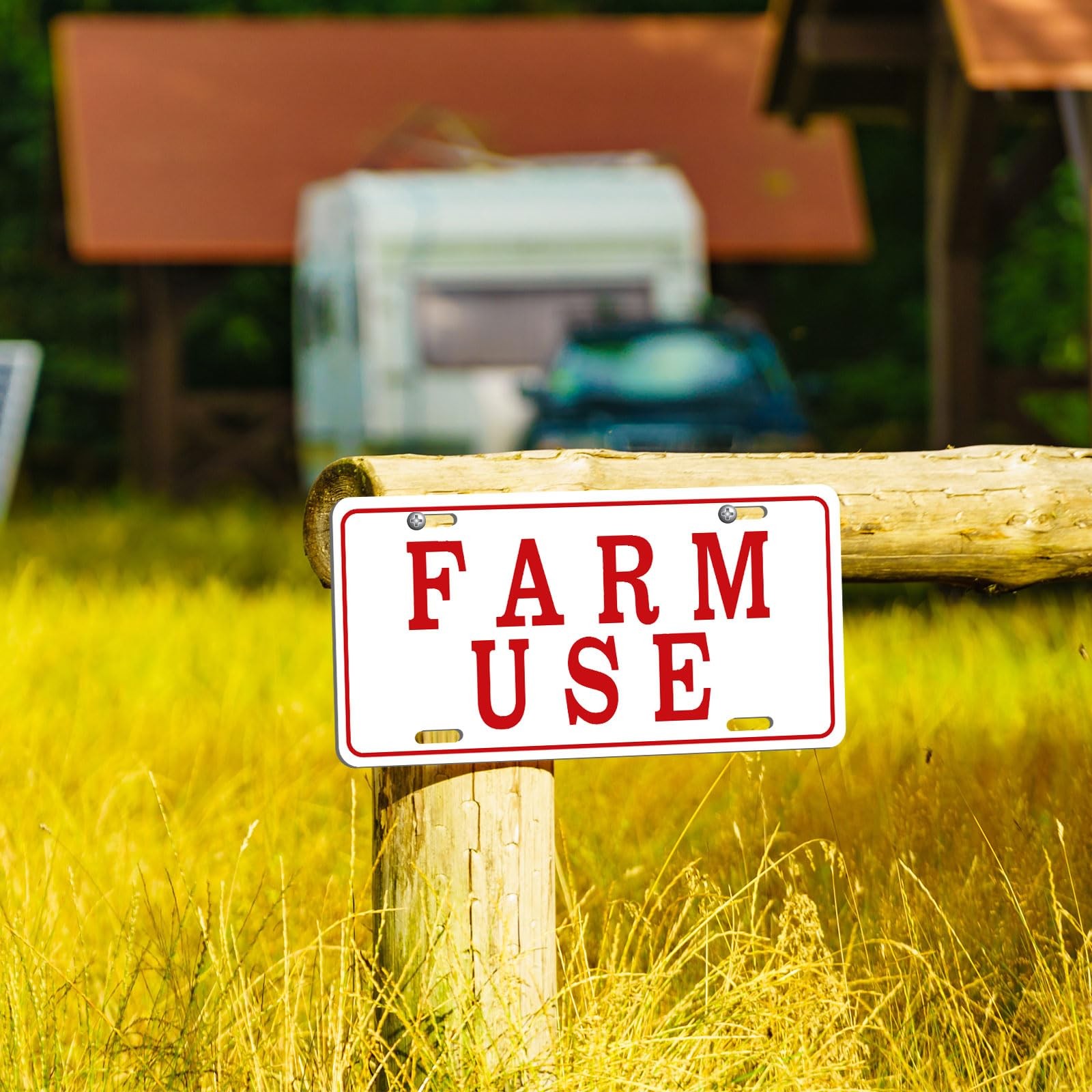 Blulu 4 Pieces Farm Use ID Tag Sign 12 x 6 Inch, 12 x 6 inches, red, white