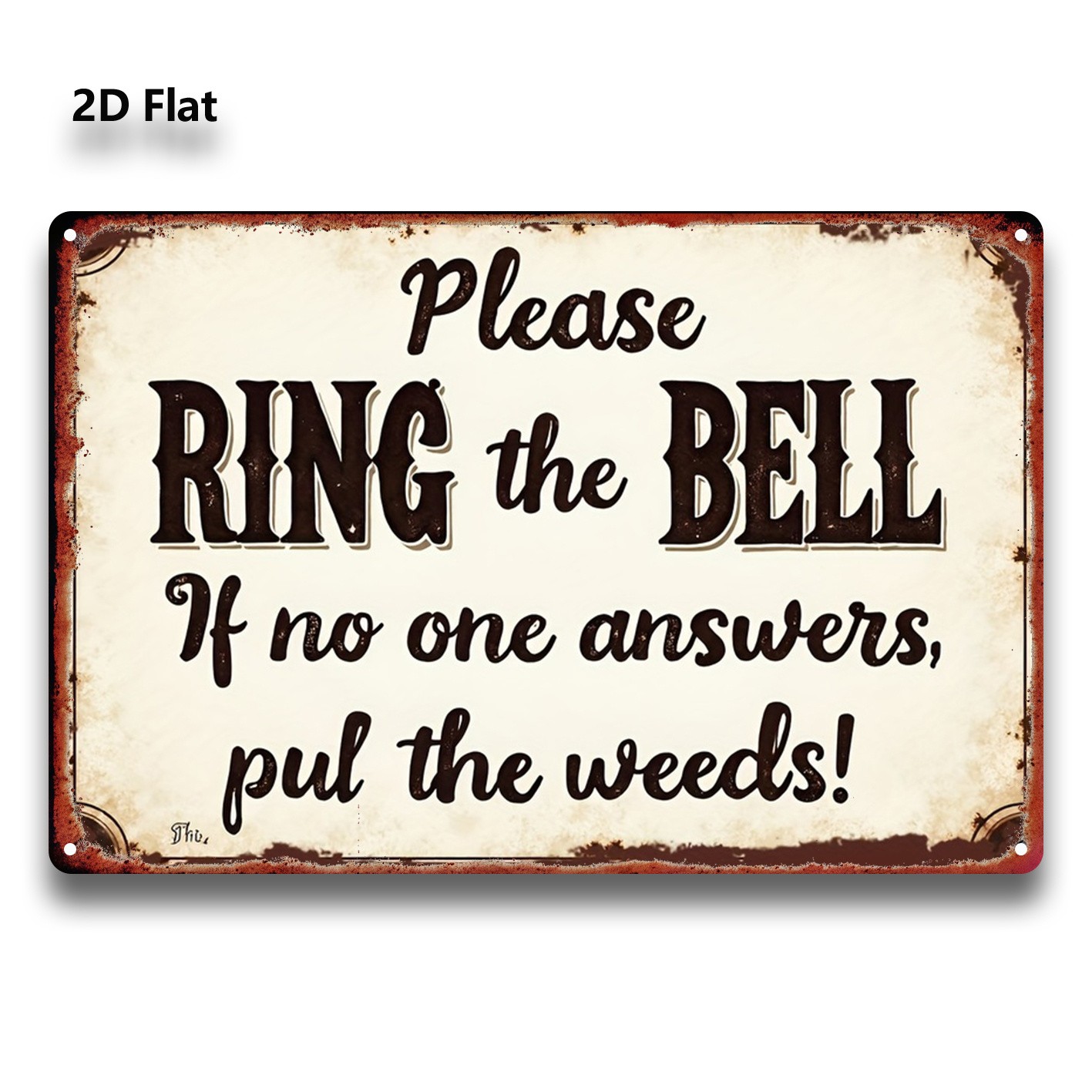 Metal Sign Please Ring Bell 20.32*30.48 cm Distressed