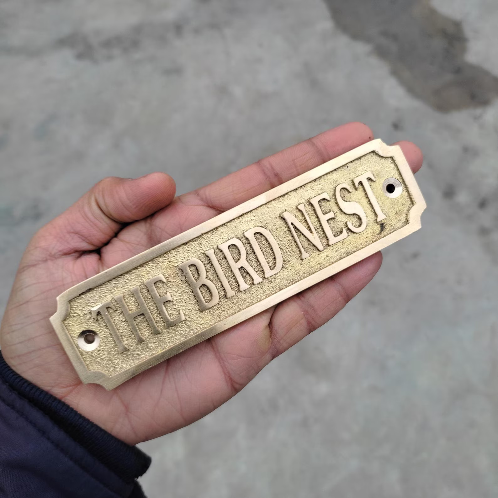 Customizable Solid Brass Plate Handmade Custom Name / Address Plaque Best Gift