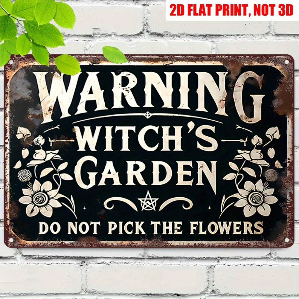 Warning Signs Do not Pick The Flowers Metal Sign Decorative Vintage Look 8x12in