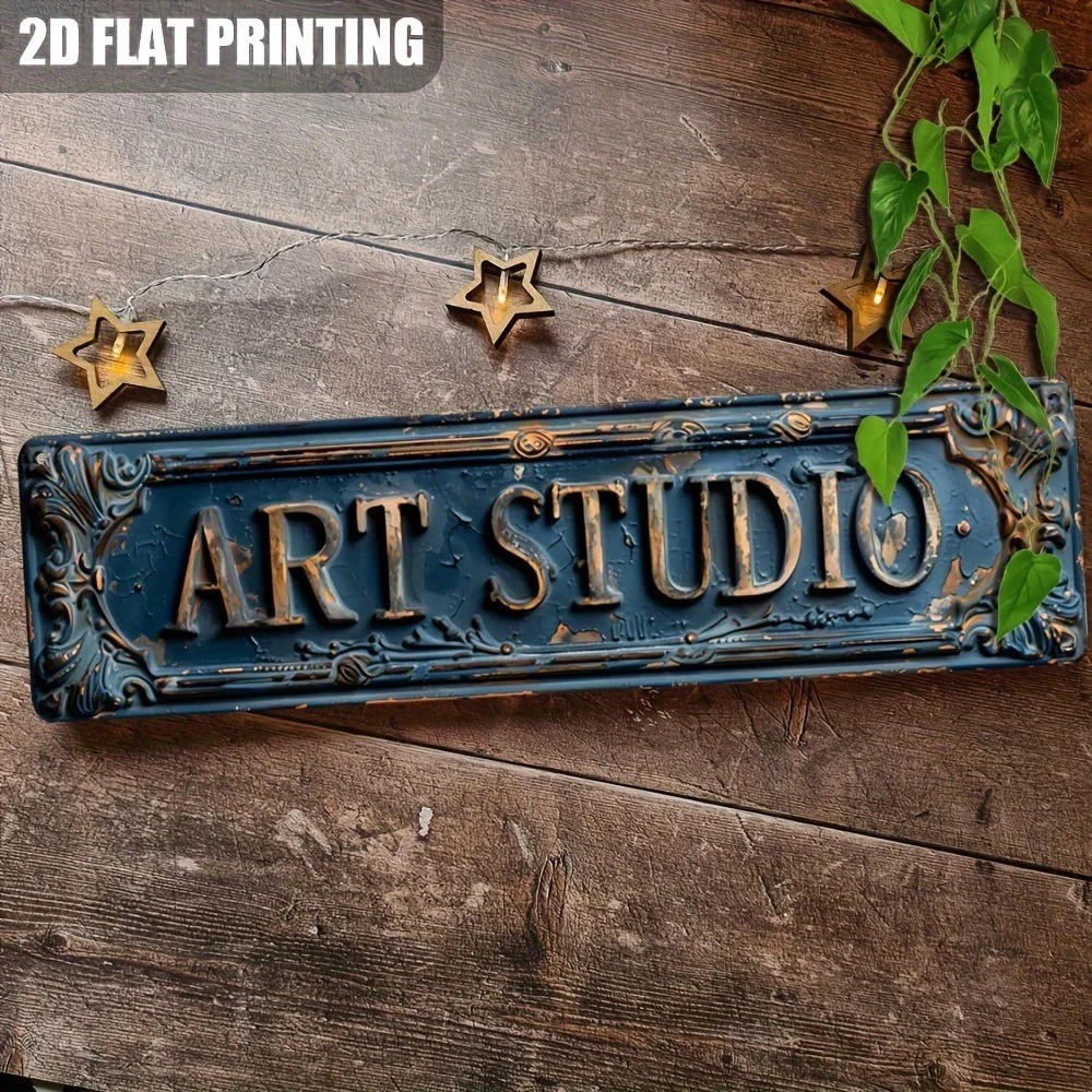 Rustic Art Studio Metal Tin Signs 16×4 Vintage Wall Decor Office Bar Cafe Garage