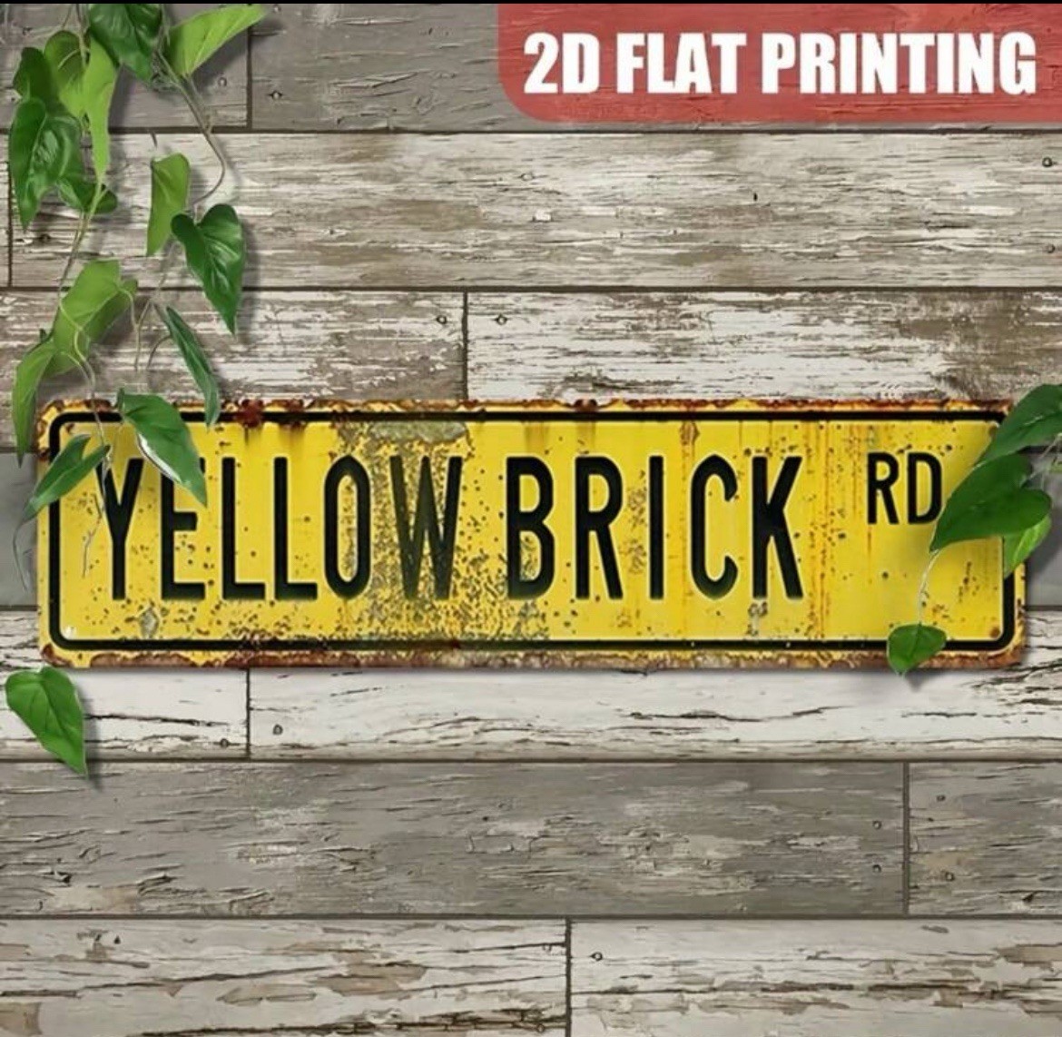 New 16 x 4 YELLOW BRICK ROAD Metal Sign WIZARD OF OZ Street TIN Wall Hanging