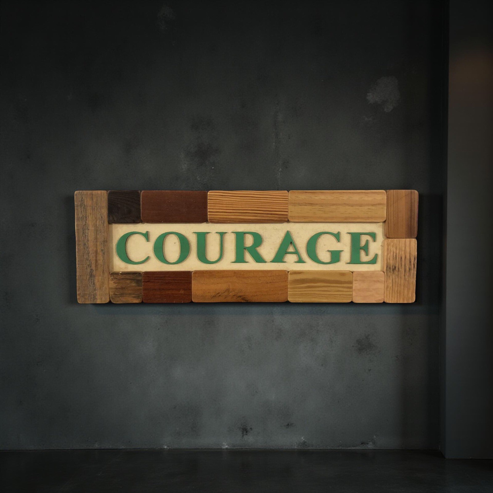 Hand Crafted Courage Wooden Sign 21”x 7”