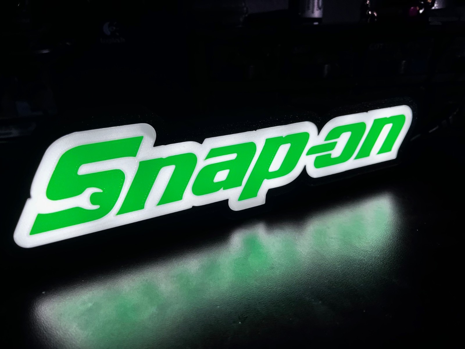 Snap-on Logo LED Back lit Light Box Sign Garage Shop Man Cave Decor 3D printed