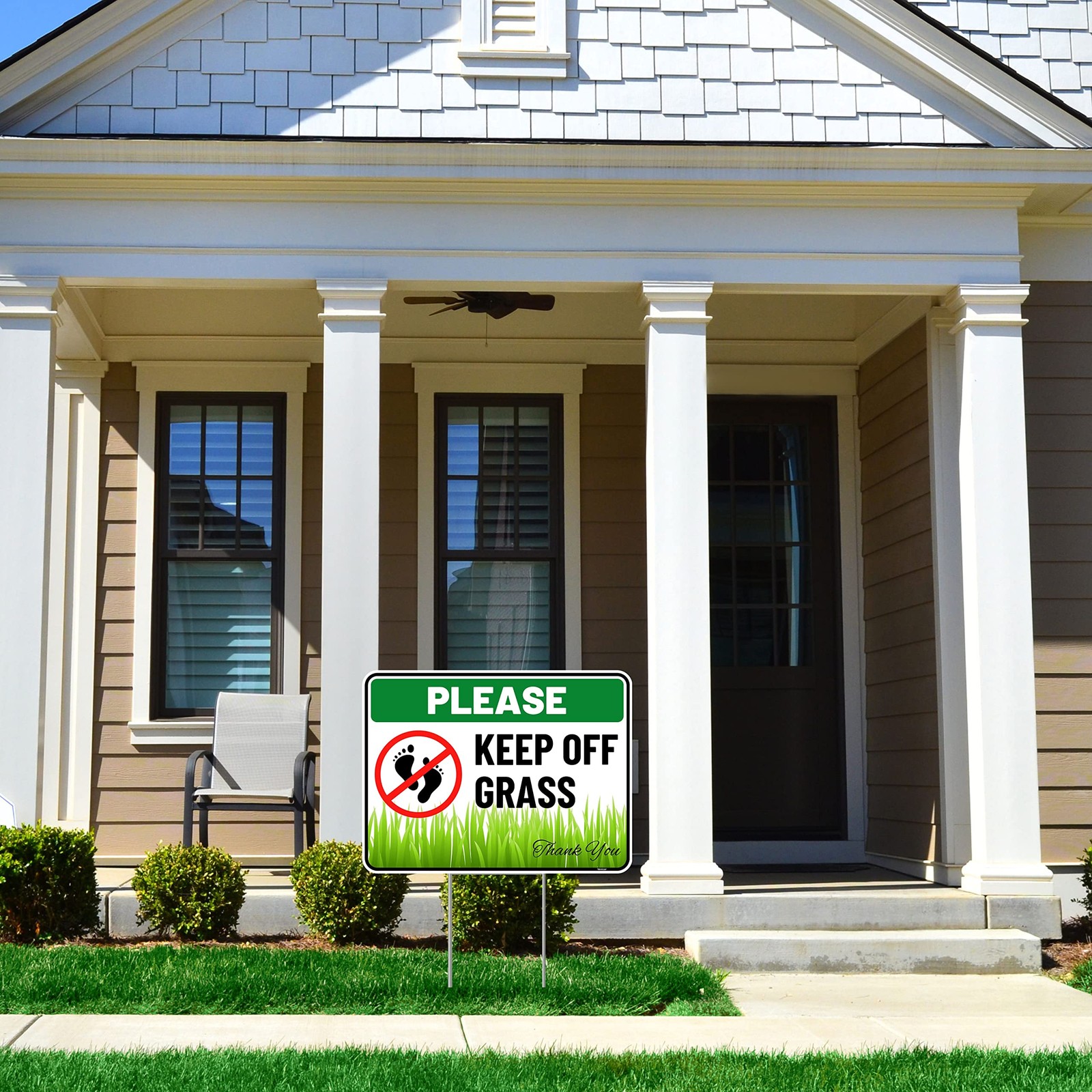 2PC Keep Off Grass Sign with Stake, 12 Inches by 9 Inches – Corrugated Plasti…