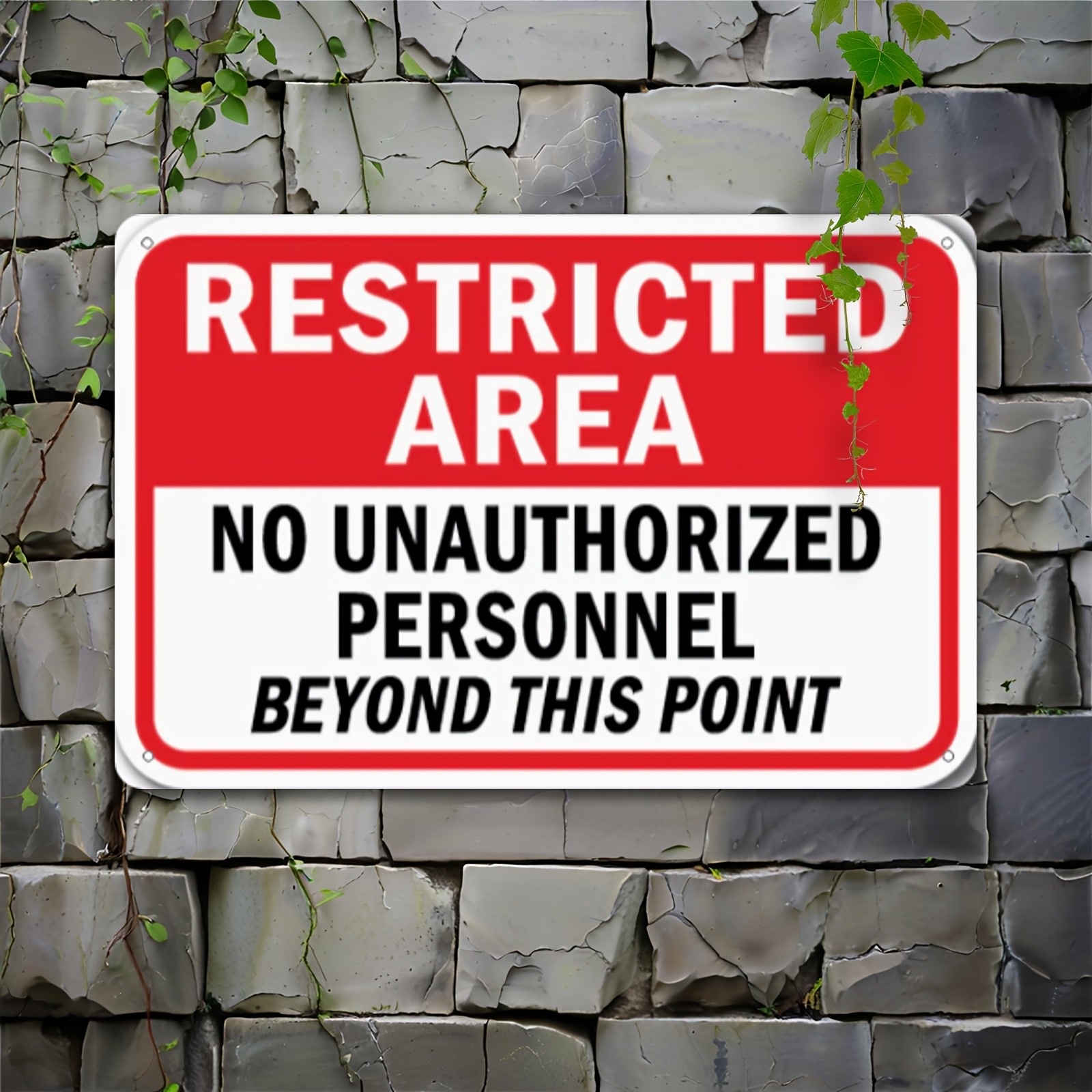Metal Restricted Area Warning Sign 1pc
