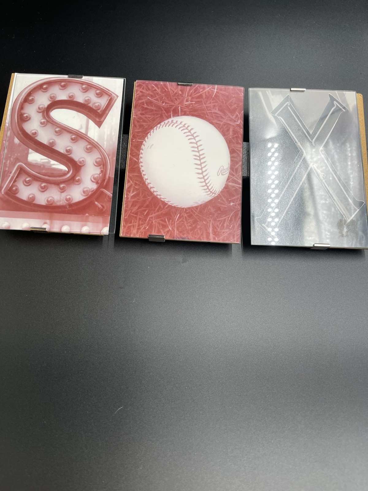 White Sox Set of 3 Wood Sports Wall Plaques Baseball, Wall Hanging
