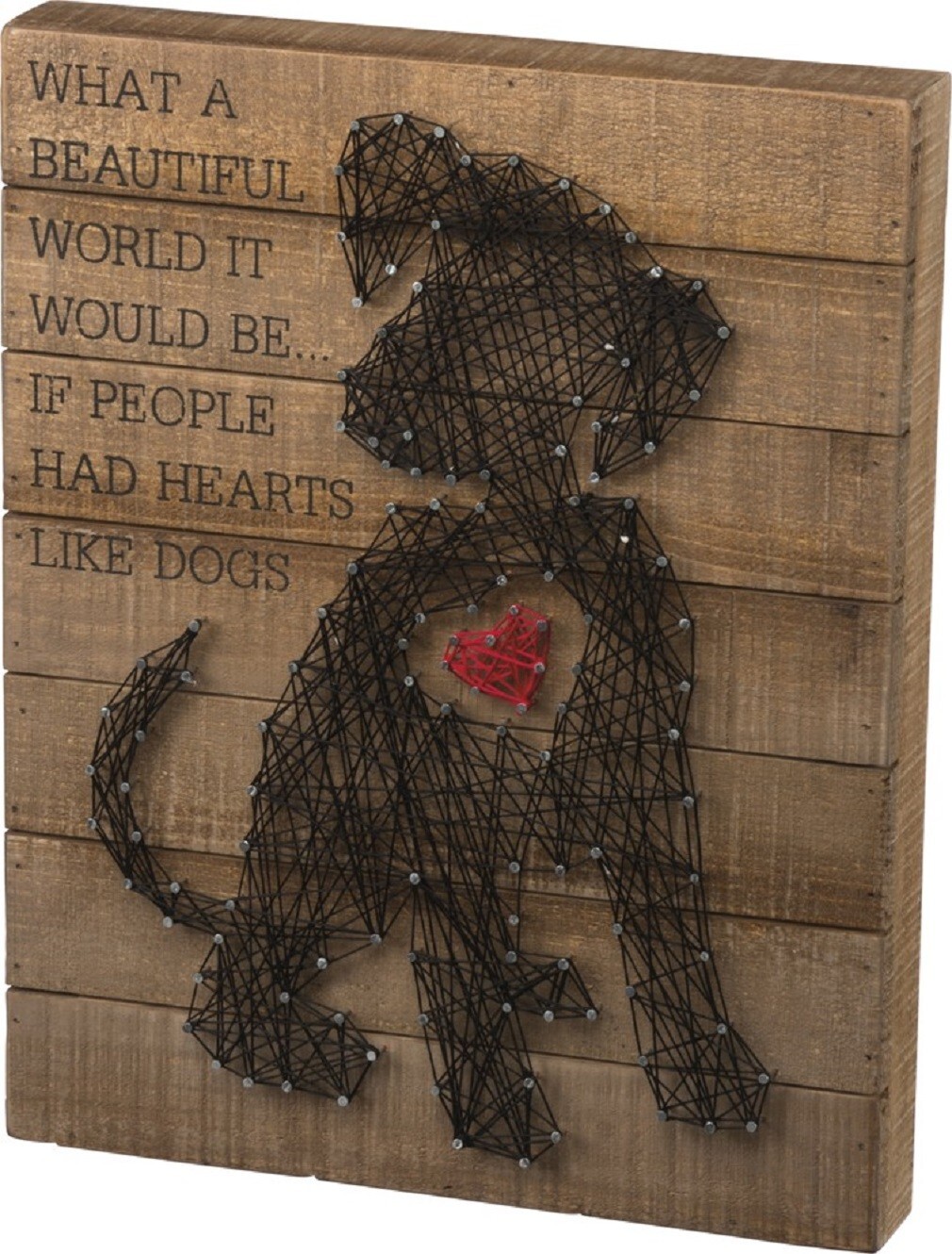 Hearts Like Dogs String Art Box Sign 12 x 15″ Primitives By Kathy – NEW