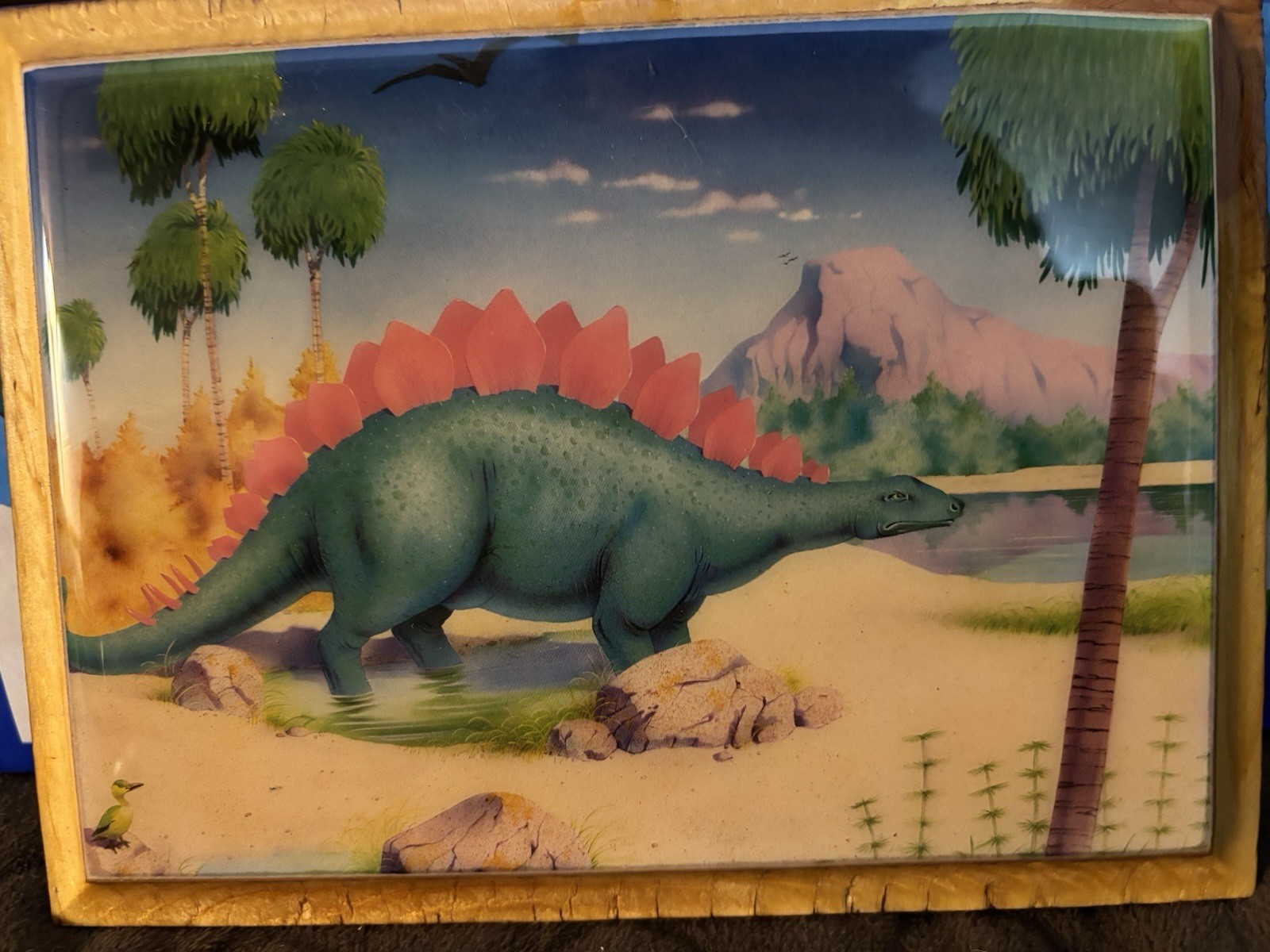 Dinosaur Plaques Set 3 Epoxy Art 5.25×7 Glossy Wall Decor, Vintage