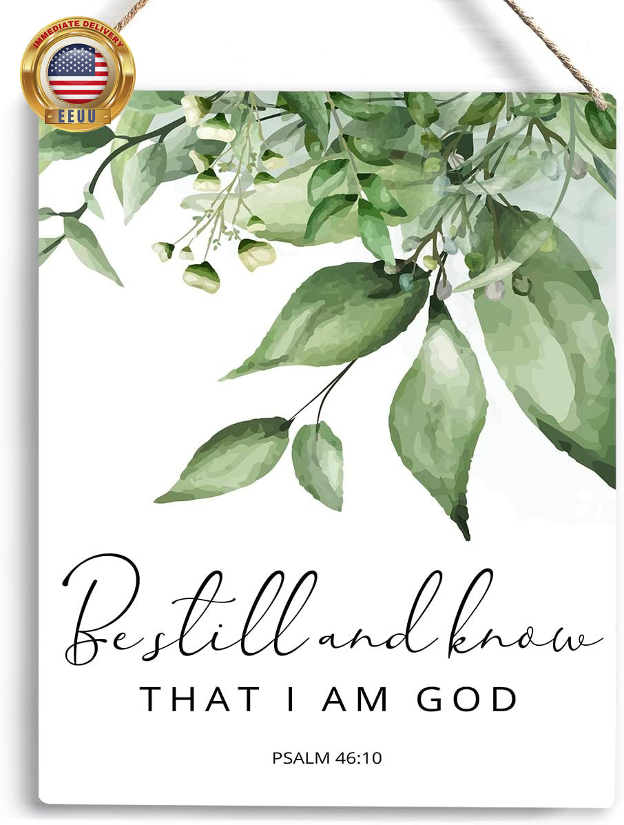 Christian Inspirational Wall Art Be Still and Know That I Am God Wooden Hanging