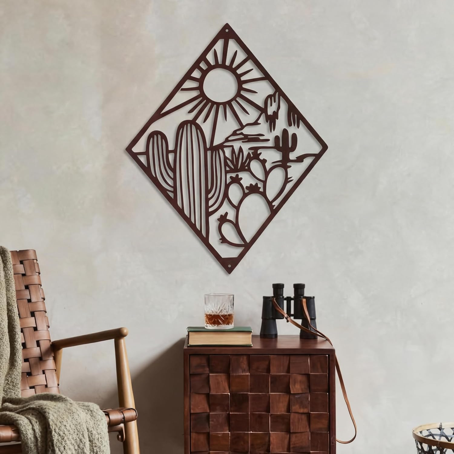 Metal Cactus Wall Decor Natural Themed Metal Wall Art Plant Modern summer Cactus