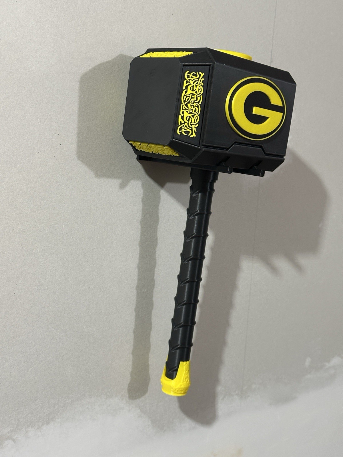 Thor Hammer Wall Mount – Single Color 3D Printed Display Accessory