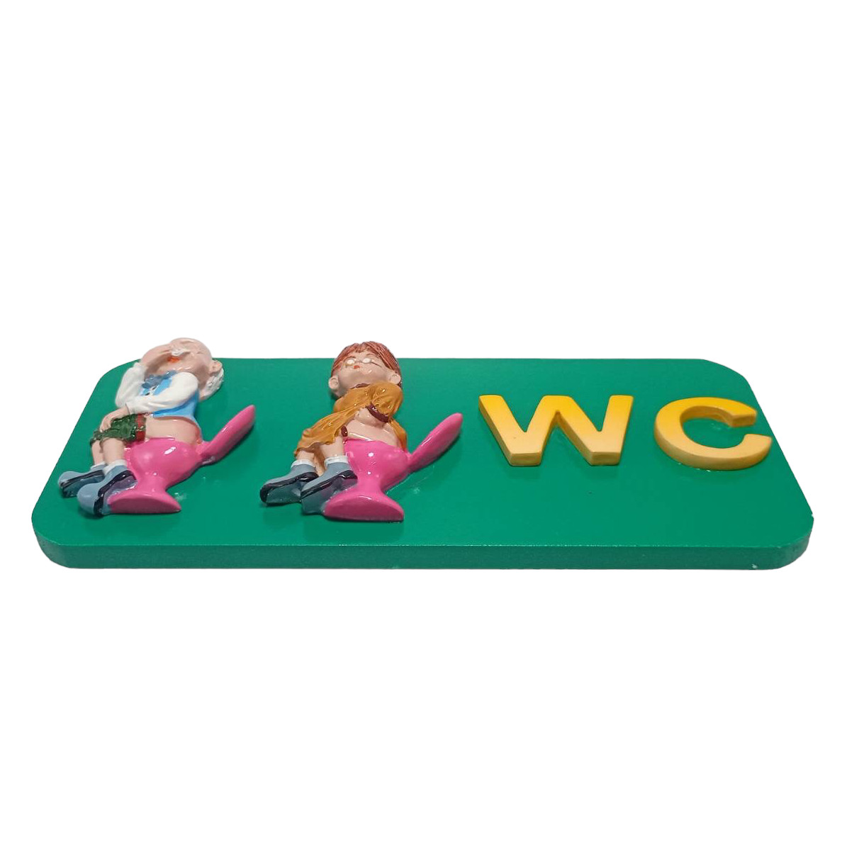 Toilet Sign Joking Funny Cartoon Unisex male and female Door Hanging Decor