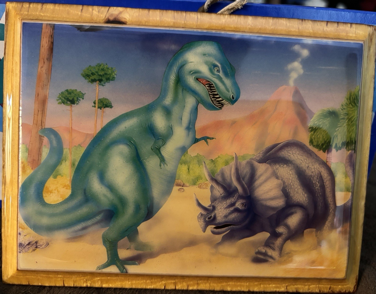 Dinosaur Plaques Set 3 Epoxy Art 5.25×7 Glossy Wall Decor, Vintage
