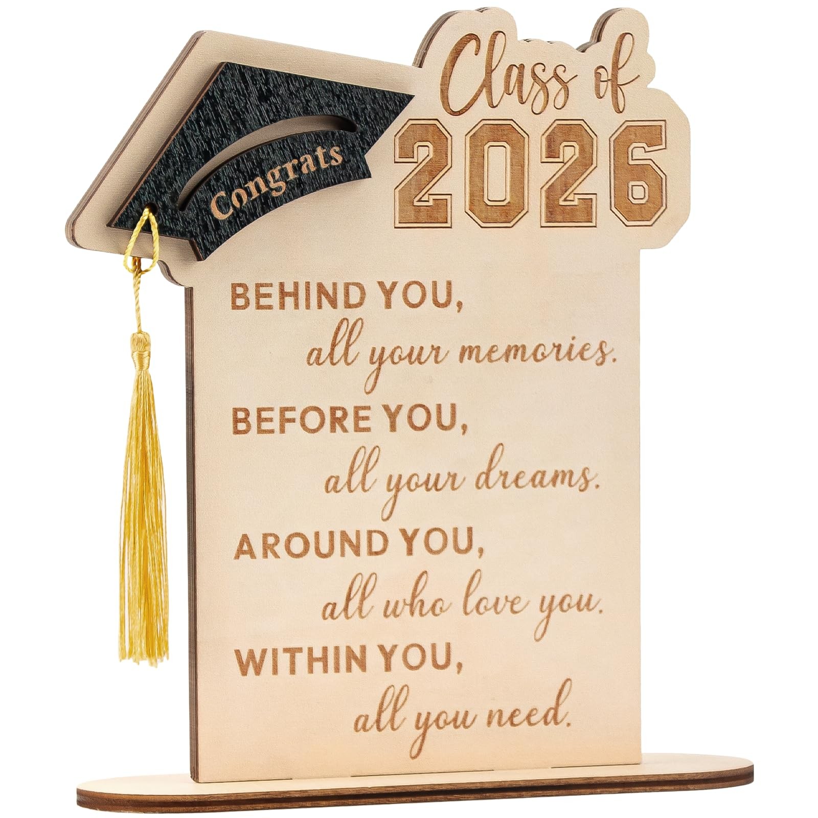 Graduation Decorations, Gifts for Class of 2026, Wood