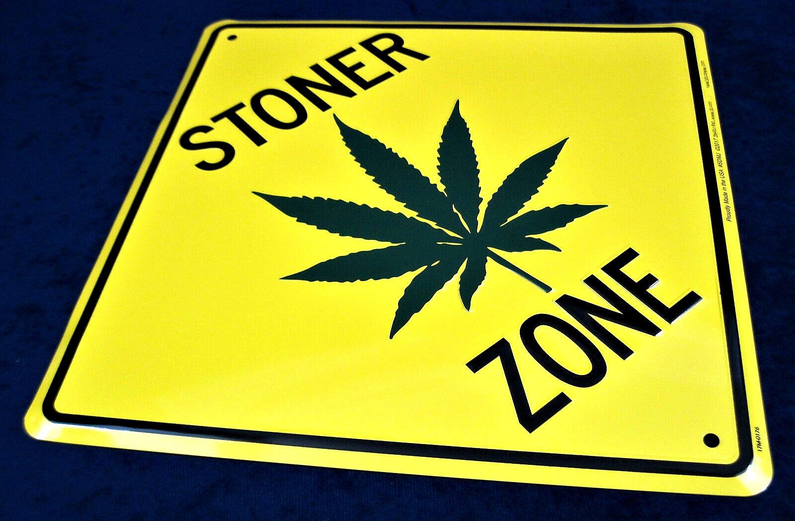 STONER ZONE – *US MADE* – Embossed Metal Sign – Man Cave Garage Shop Bar Decor