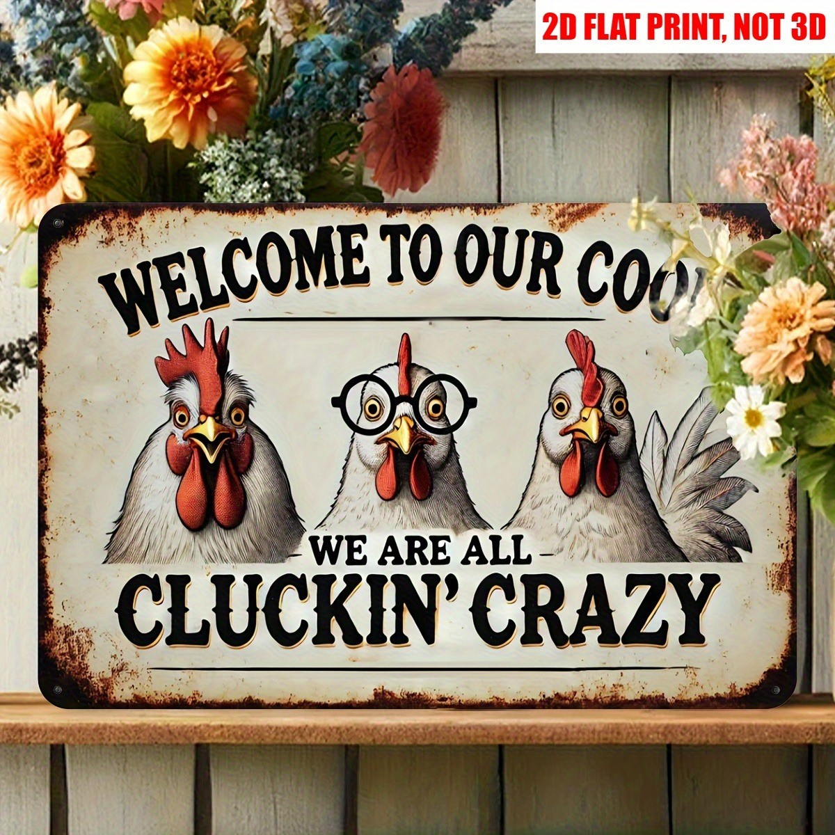 Funny Chicken Coop Metal Tin Signs Farm/Backyard Decor Retro Vintage Wall Art 2D