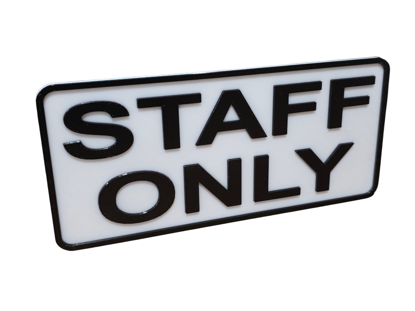 Staff Only 3D Sign Outdoor PETG Adhesive Waterproof Plaque 200x90mm