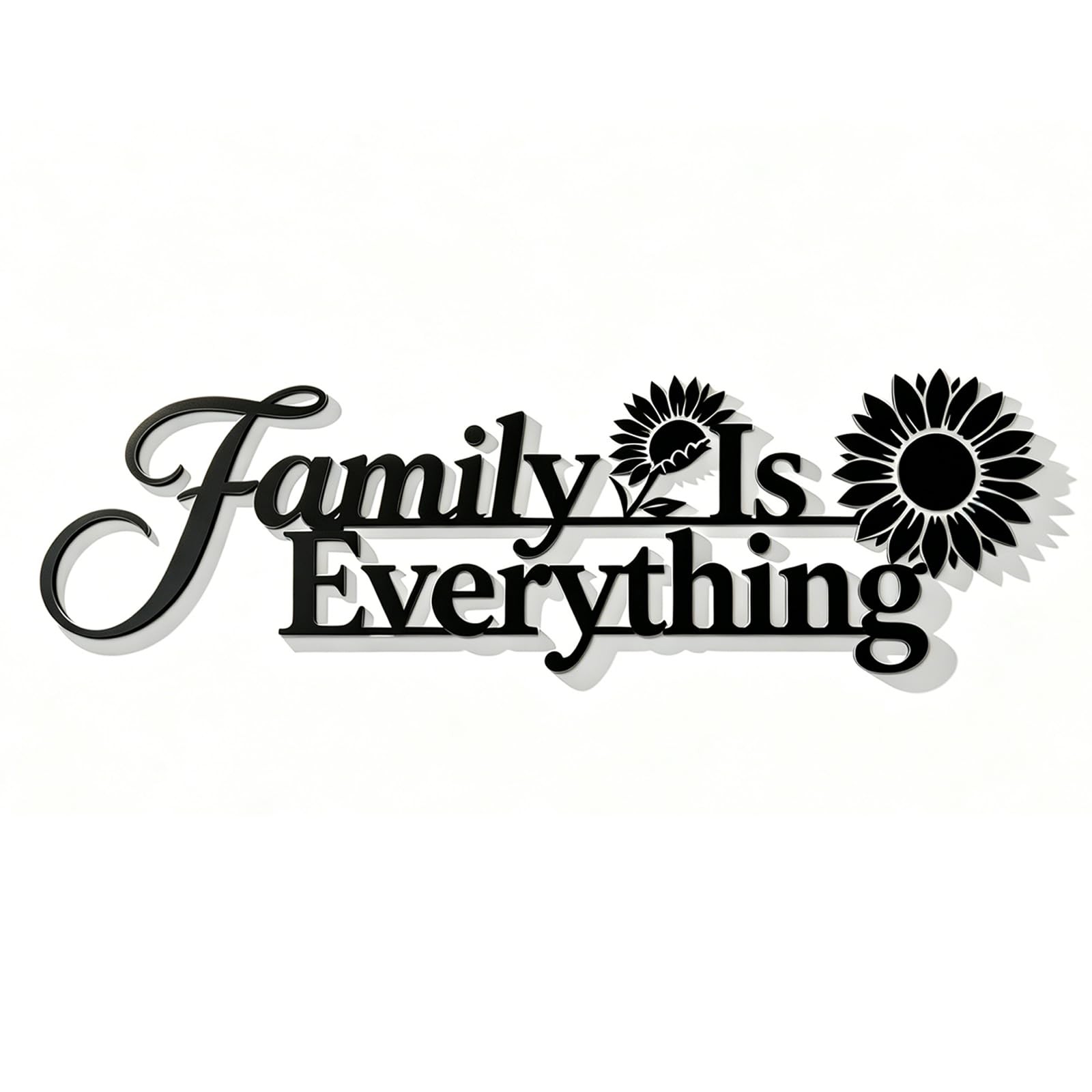 Family Is Everything Metal Wall Decor, Sunflower Wall Art Sign for Home Livin…