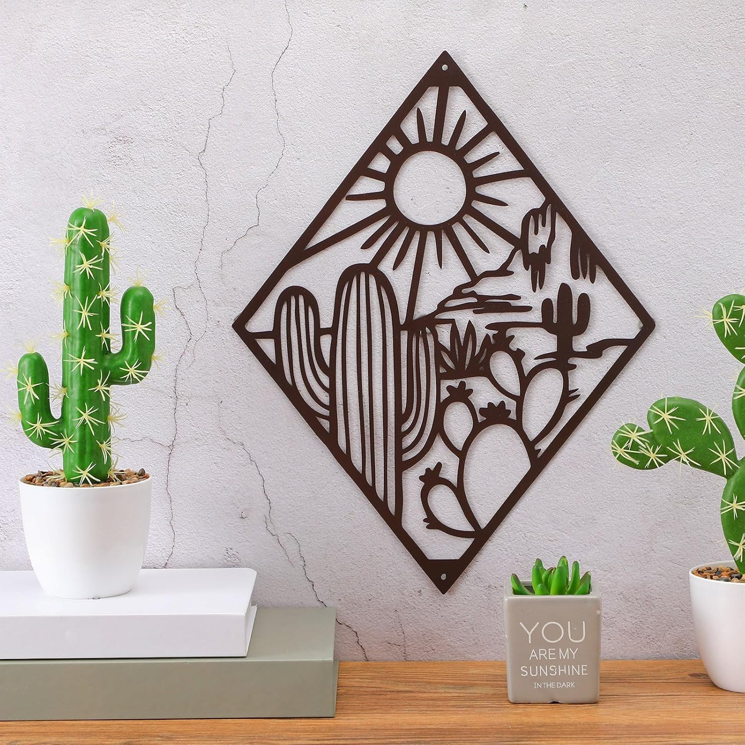 Metal Cactus Wall Decor Natural Themed Metal Wall Art Plant Modern summer Cactus