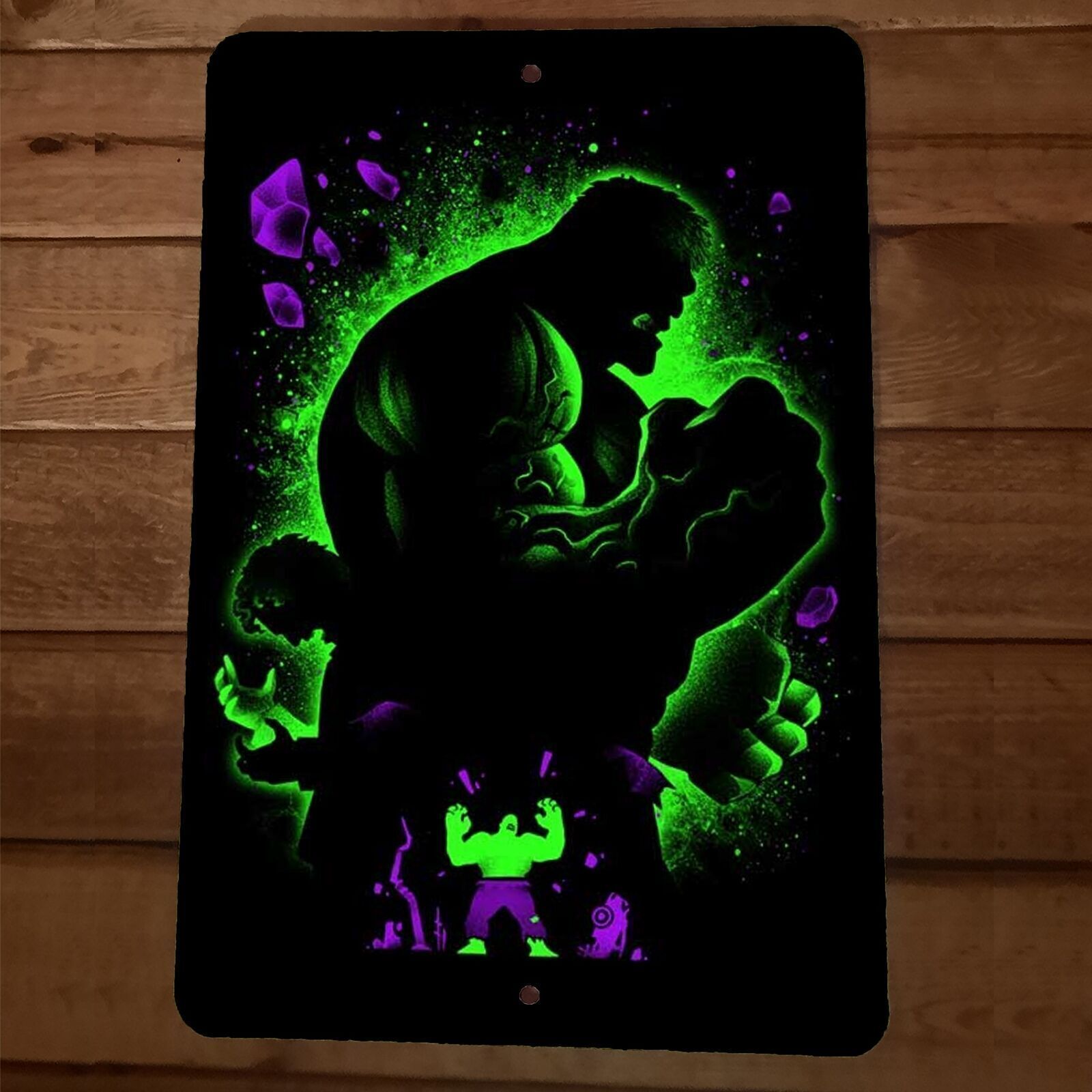 Incredible Neon Hulk 8×12 Metal Wall Sign Poster