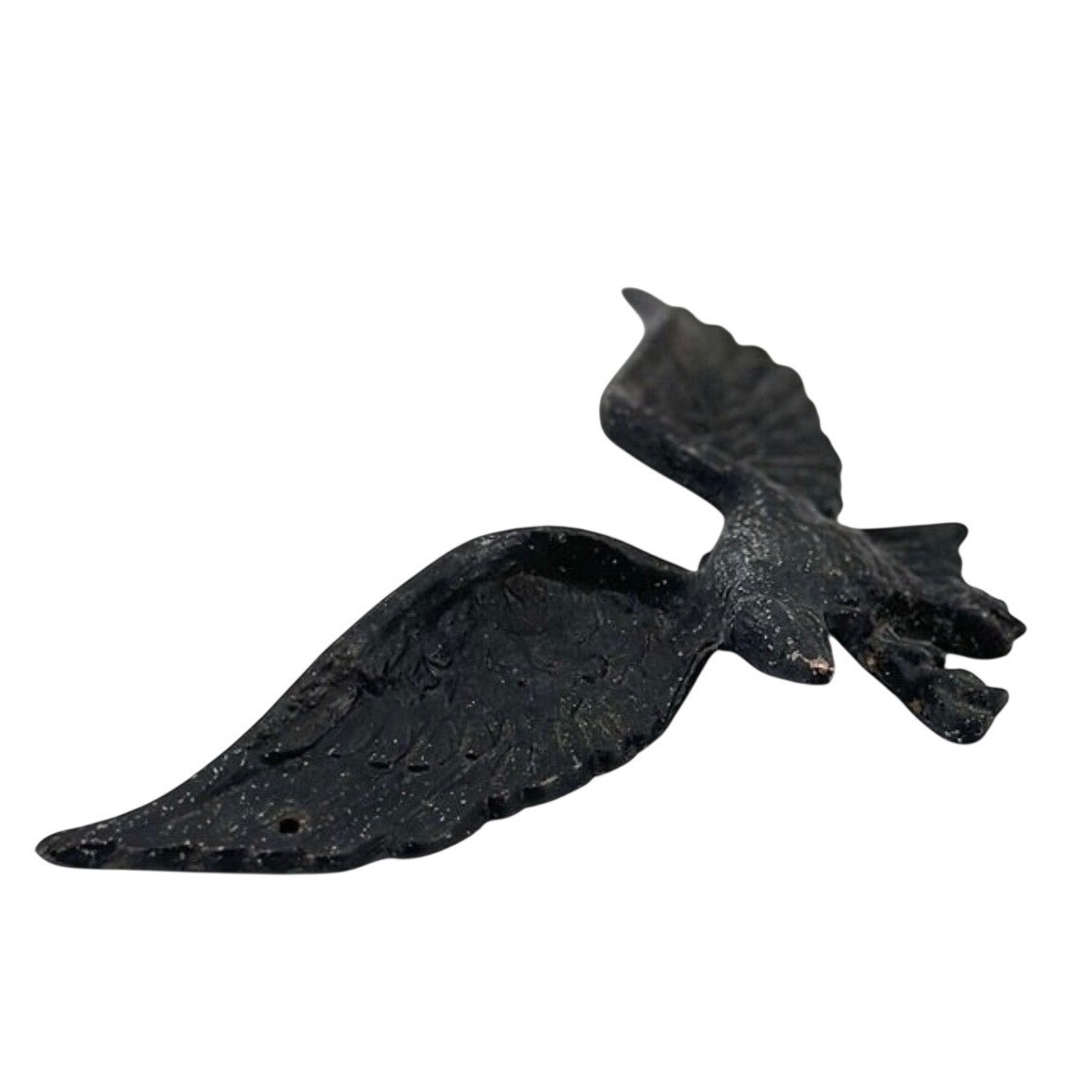 Vintage Cast Iron Eagle Wall Plaque Americana Patriotic Rustic Decor Black 9”