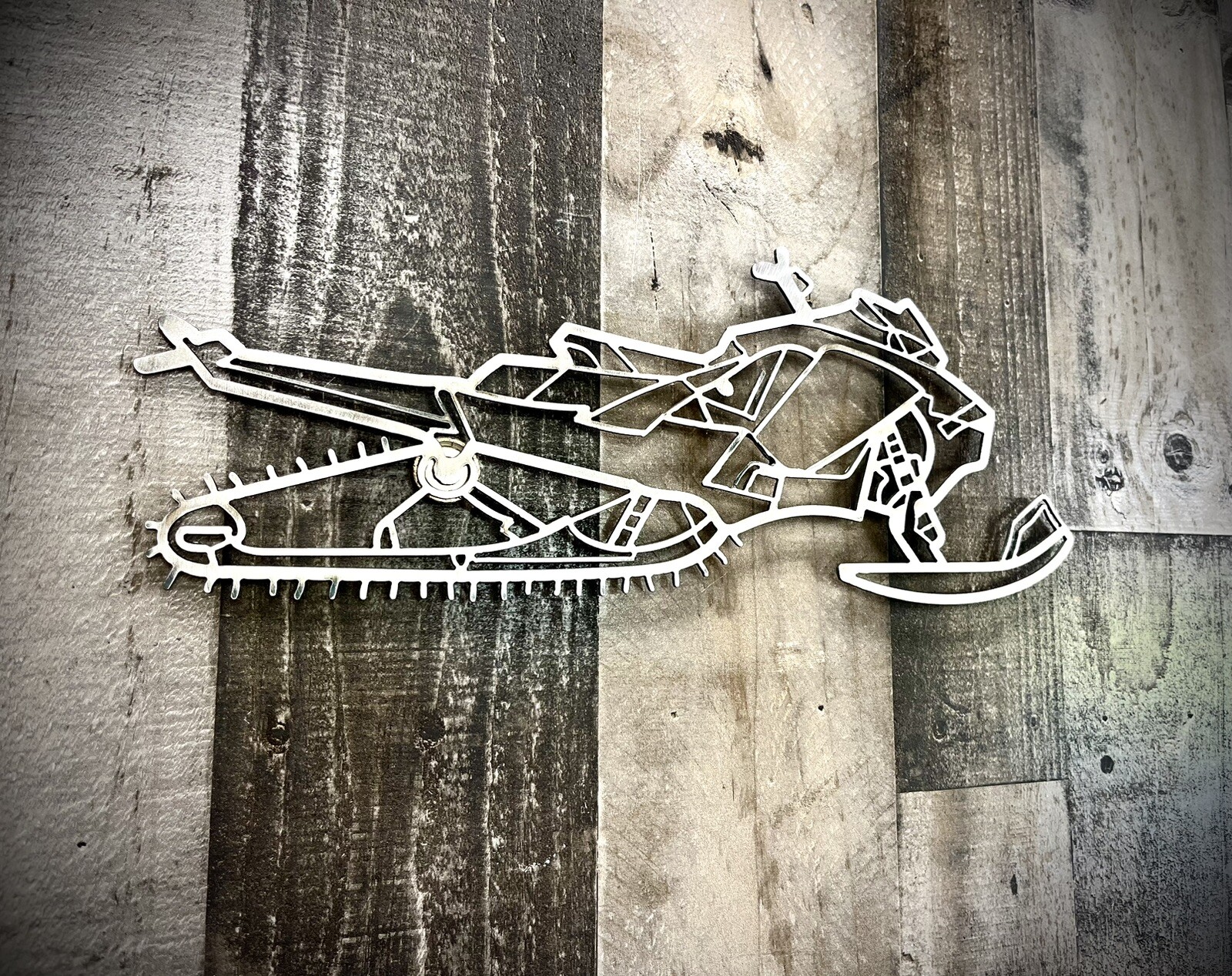 16-in Metal Snowmobile, Snow Machine, Snow machine, Winter Snow Decor