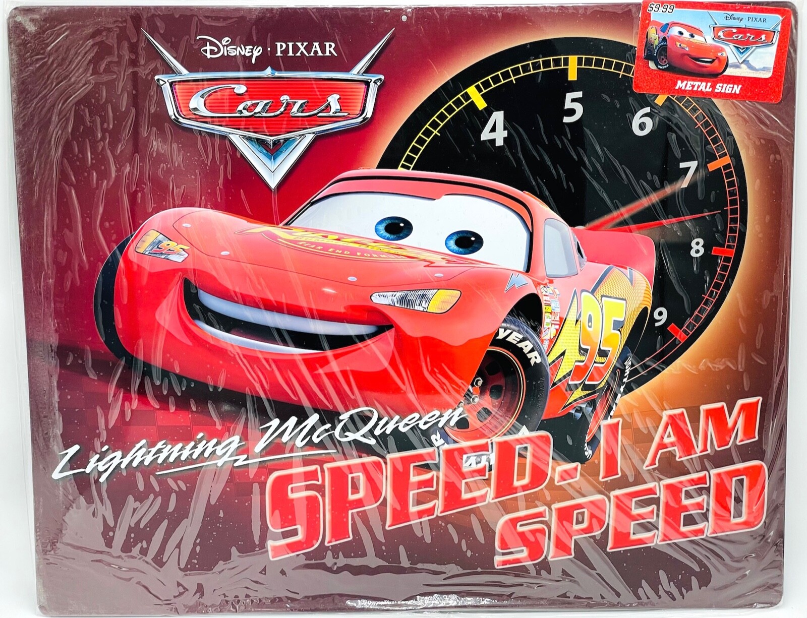 NEW🔥Disney Pixar Cars Metal Wall Decor Sign Lightning McQueen 2006 aprox20″x16″