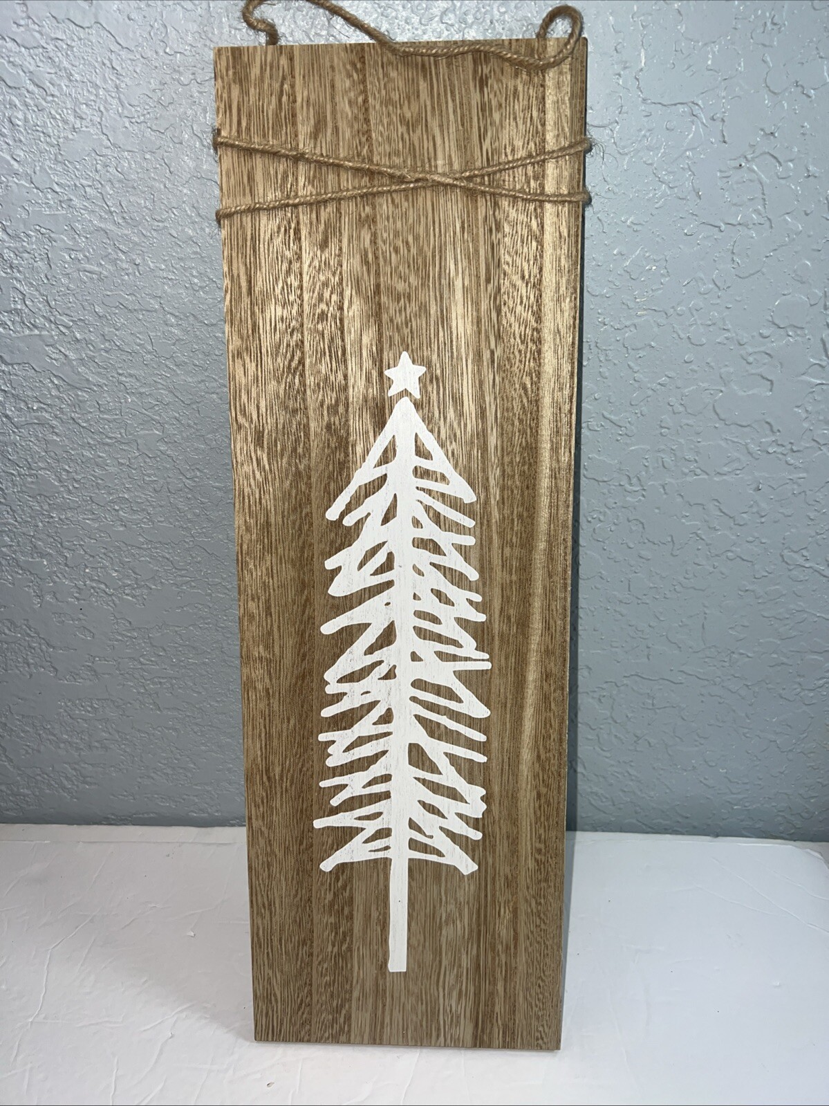 Wooden Hanging Wall Decor Twine Accent w/Tree Country/Cottage Chic/Shabby Chic