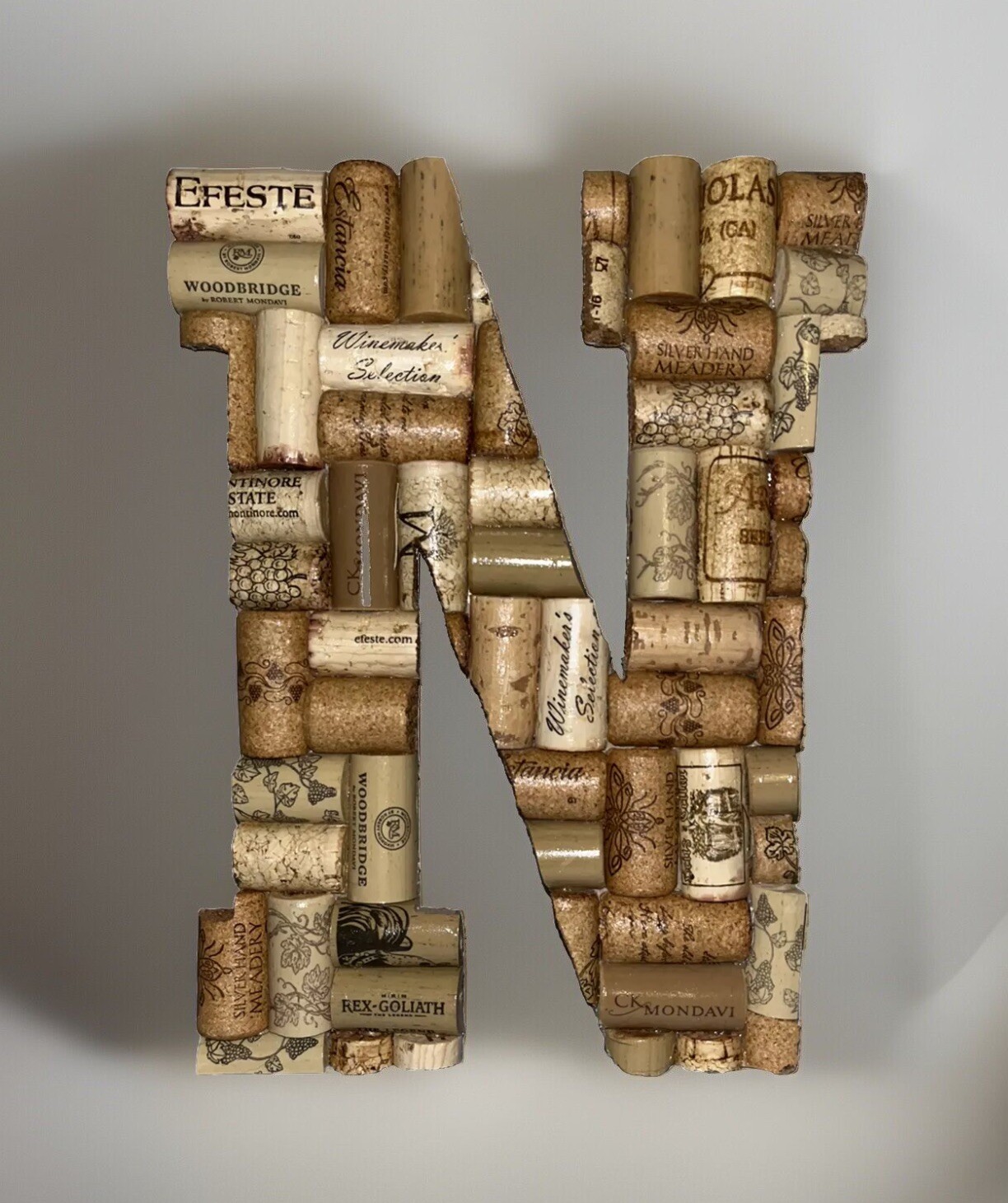 Monogram Letter “N” Wine Cork Hangable Wall Decor Personalized Handmade Gift